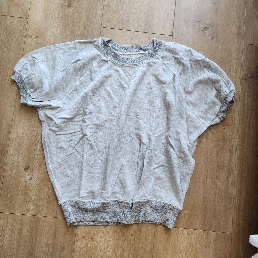 THE GREAT. Heather Gray Knit Top